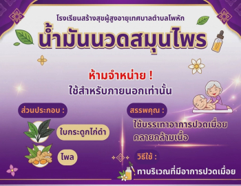 สถาบันวิจัยและพัฒนา มรภ.หมู่บ้านจอมบึง จัดกิจกรรมโรงเรียนสร้างสุขผู้สูงอายุเทศบาลตำบลโพหัก ส่งเสริมความรู้ด้านอาหารและสมุนไพรเพื่อสุขภาพ ภายใต้แนวคิด “ไม่ล้ม ไม่ลืม กินดี มีสุข”