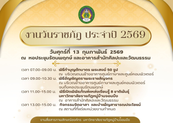 ขอเชิญผู้บริหาร อาจารย์ บุคลากร และนักศึกษา ร่วมงานวันราชภัฏ ประจำปี 2569