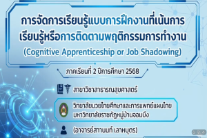 เปิดประสบการณ์การเรียนรู้นอกห้องเรียนรูปแบบ CWIE MCRU เสริมทักษะนักศึกษาสาธารณสุขศาสตร์ผ่าน Cognitive Apprenticeship และ Job Shadowing 