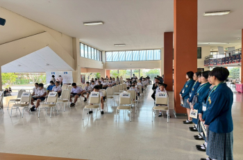 บรรยากาศการสอบคัดเลือกนักเรียนรอบโควตา ระดับชั้น ม.1 และ ม.4 ปีการศึกษา 2569 โรงเรียนสาธิต มรภ.หมู่บ้านจอมบึง 