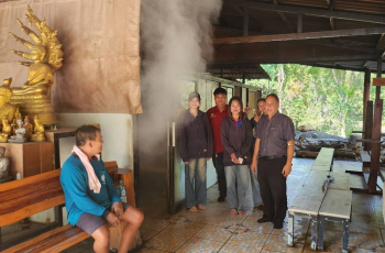 นักศึกษาวิศวกรสังคม คณะเทคโนโลยีอุตสาหกรรม ลงพื้นที่พัฒนานวัตกรรมโรงอบไอน้ำสมุนไพร ชุมชนหนองบัวค่าย 