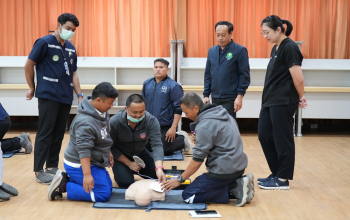 รักษาราชการแทนอธิการบดี เป็นประธานเปิดประชุมเตรียมความพร้อมด้านการแพทย์และซักซ้อม BLS งานจอมบึงมาราธอน ครั้งที่ 39 